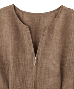 AMERICAN HOLIC 【イージーケア】リネンライクペプラムベスト Brown