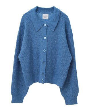 Green Parks 衿つきニットプルオーバー Blue