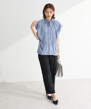 Green Parks ・ＥＬＥＮＣＡＲＥ　ＤＵＥ　ボウタイフレンチブラウス Blue