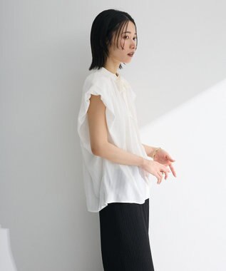 Green Parks ・ＥＬＥＮＣＡＲＥ　ＤＵＥ　ボウタイフレンチブラウス Off White