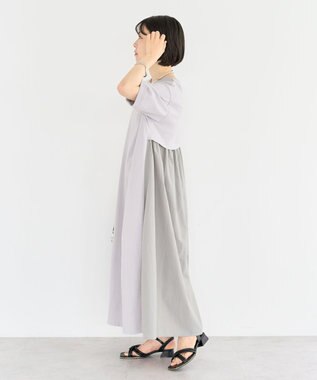 Green Parks ナイロンドッキングロゴワンピース Gray