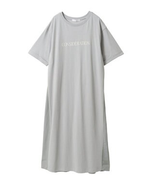 Green Parks ナイロンドッキングロゴワンピース Gray