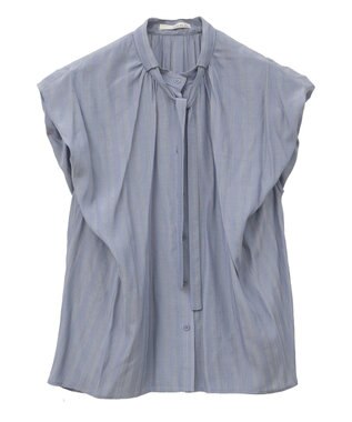 Green Parks ・ＥＬＥＮＣＡＲＥ　ＤＵＥ　ボウタイフレンチブラウス Blue