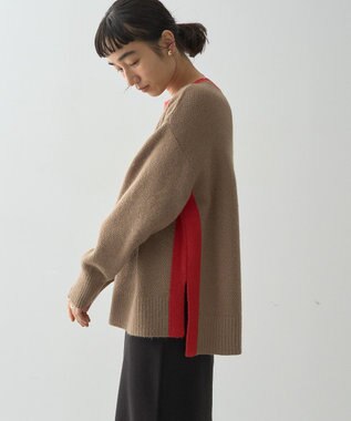 AMERICAN HOLIC 配色ニットポコポコプルオーバー Mocha