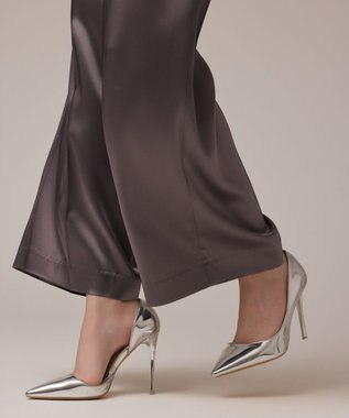 GRACE CONTINENTAL トリアセサテンワイドパンツ グレー