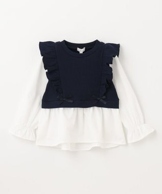 ANY KIDS レイヤード ブラウス ネイビー