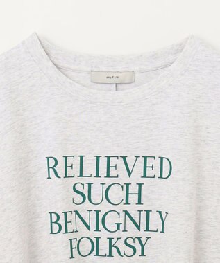 ANY フレンチスリーブロゴTシャツ トップグレー