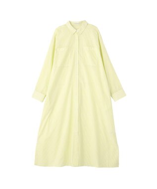 Green Parks ＵＶカットシャツワンピース Stripe Yellow