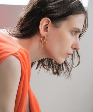 YECCA VECCA チェーンフリンジイヤリング Gold