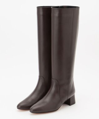 自由区 レザーロングブーツ ダークブラウン系