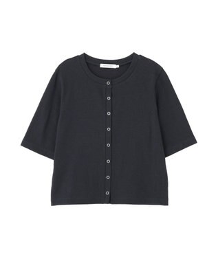 AMERICAN HOLIC 【マルチ機能】リブ半袖カーディガン Dark Navy