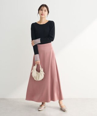 Green Parks アンチピリング袖シアーリブニットプルオーバー Black