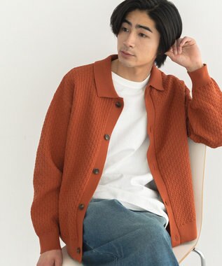CRAFT STANDARD BOUTIQUE 柄編みニットシャツカーディガン