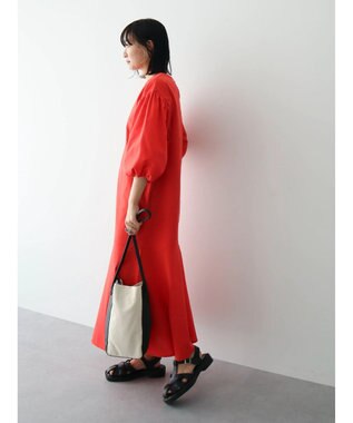 Green Parks 綿麻混マーメイドワンピース Red