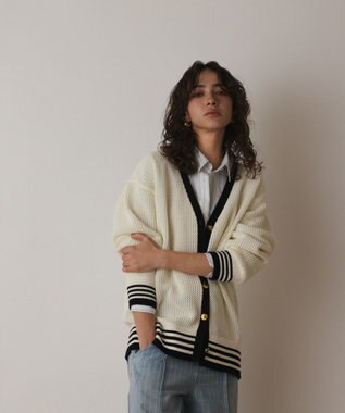 メッシュラインニットカーディガン