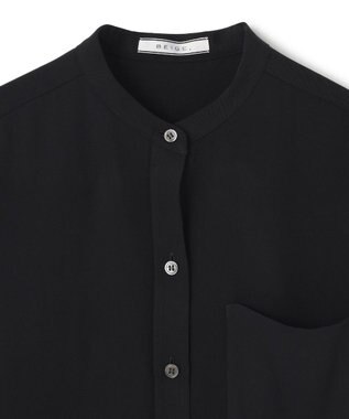 BEIGE， 【WEB限定・洗える】CELOSIA / シアースリーブスタンドカラーブラウス Black