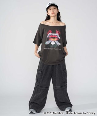 WEGO 別注MetallicaオフショルビッグT 柄2