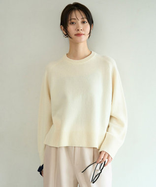 カシミヤブレンド クルーネックニット