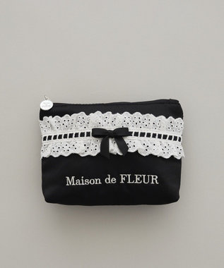 Maison de FLEUR コットンフリルポーチ