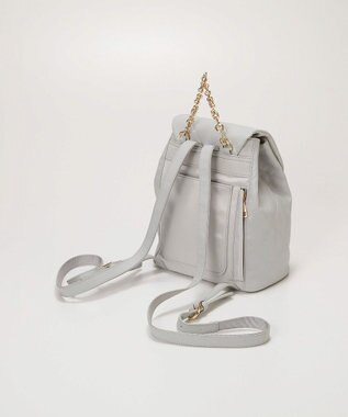 TOPKAPI 【TREASURE TOPKAPI】ソフトレザー キルティング チェーン付き ミニ リュック ライトグレー