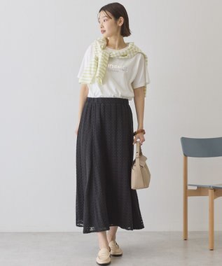 AMERICAN HOLIC SILVERプリント半袖Tシャツ Off White