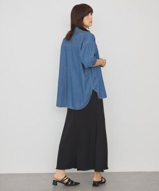 AMERICAN HOLIC Ｗポケット半袖デニムシャツ Indigo
