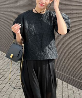 Green Parks AnriettMusee ショート丈ジャガードトップス Black