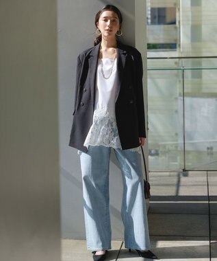 UNFILO レースヘム キャミソール オフ