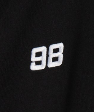 WEGO 刺繍ハーフジップショートスウェット ブラック