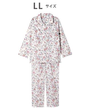 WACOAL ワコール_リラックス＆スリープ パジャマ 綿100%(本体) サテン 長袖 長ズボン ミントン レディース NDX555 /ワコール