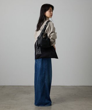 russet ［インフルエンサースタッフ企画］ロゴトートバッグ(Z-221) Black