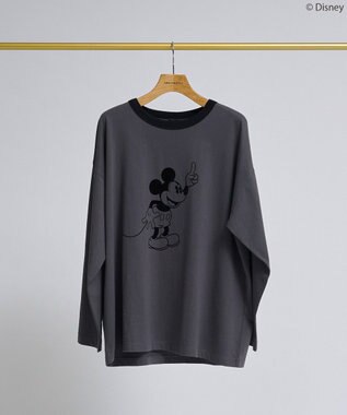 AMERICAN HOLIC 【Mickey&Friends】フロッキーリンガーT Charcoal Gray