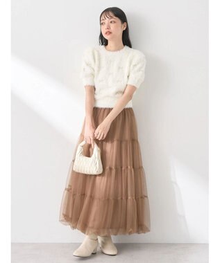 earth music&ecology チュールバルーンスカート Camel