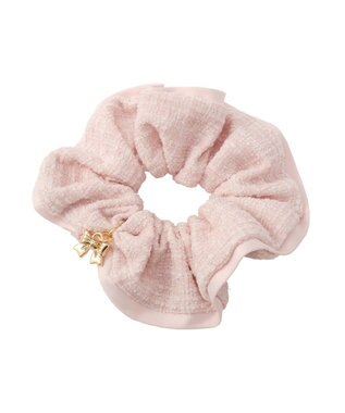 Maison de FLEUR ツイードリボンシュシュ Pink