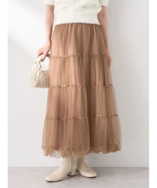 earth music&ecology チュールバルーンスカート Camel