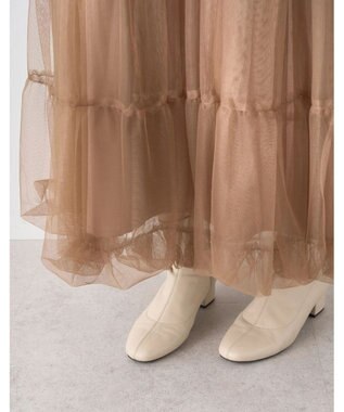 earth music&ecology チュールバルーンスカート Camel