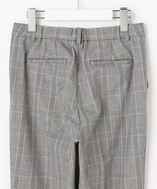 J.PRESS LADIES L アルガンシルク チェック テーパード パンツ ライトグレーチェック系
