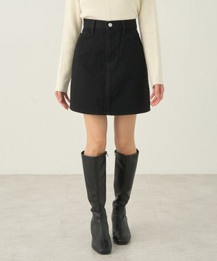 earth music&ecology Ｌｅｅ×ｅ．ｍ．ａ．ｅデニムミニスカート Black