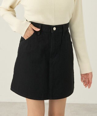 earth music&ecology Ｌｅｅ×ｅ．ｍ．ａ．ｅデニムミニスカート Black