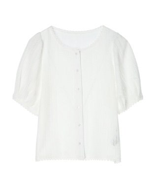 earth music&ecology コンパクトレースカーディガン White