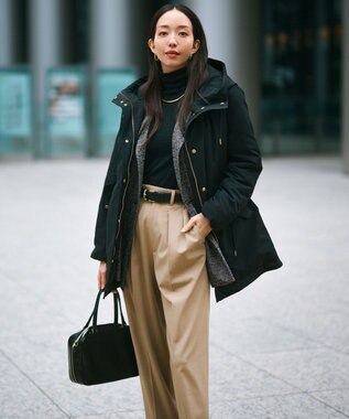 23区 【Oggi1月号/CLASSY.11月号掲載】スムージーコットン タートルネック ニット ブラック系