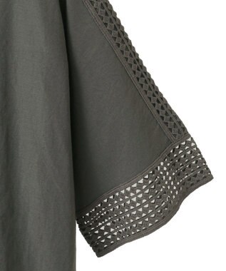 YECCA VECCA レースMIXドルマンブラウス Blue