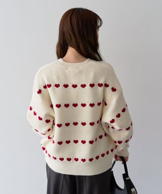 Green Parks ・ｓｗｉｎｇ　ｂｙ　ハートクルーネックニット Ivory