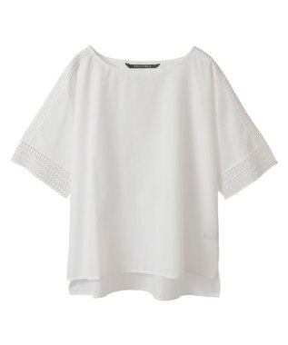 YECCA VECCA レースMIXドルマンブラウス Blue