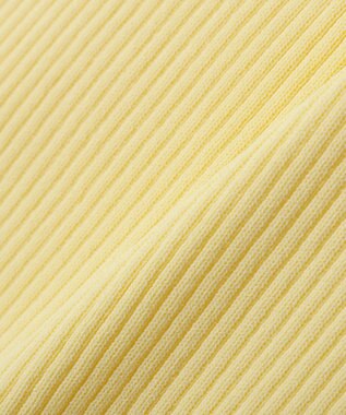 YECCA VECCA 袖釦7分袖リブニット Yellow