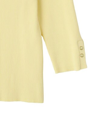 YECCA VECCA 袖釦7分袖リブニット Yellow