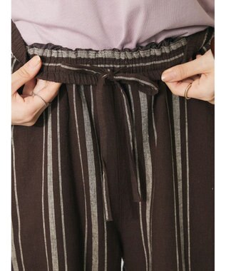 CRAFT STANDARD BOUTIQUE リネンレーヨンストライプイージーパンツ Stripe Brown