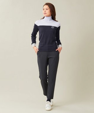 23区GOLF 冬の暖かボトム【WOMEN】ボンディング テーパードパンツ ネイビー系