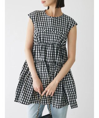 Green Parks コルセット風ミニワンピースⅡ Gingham Check