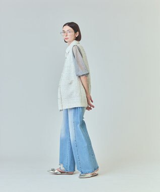 GRACE CONTINENTAL ツイードカバーオールジレ ホワイト